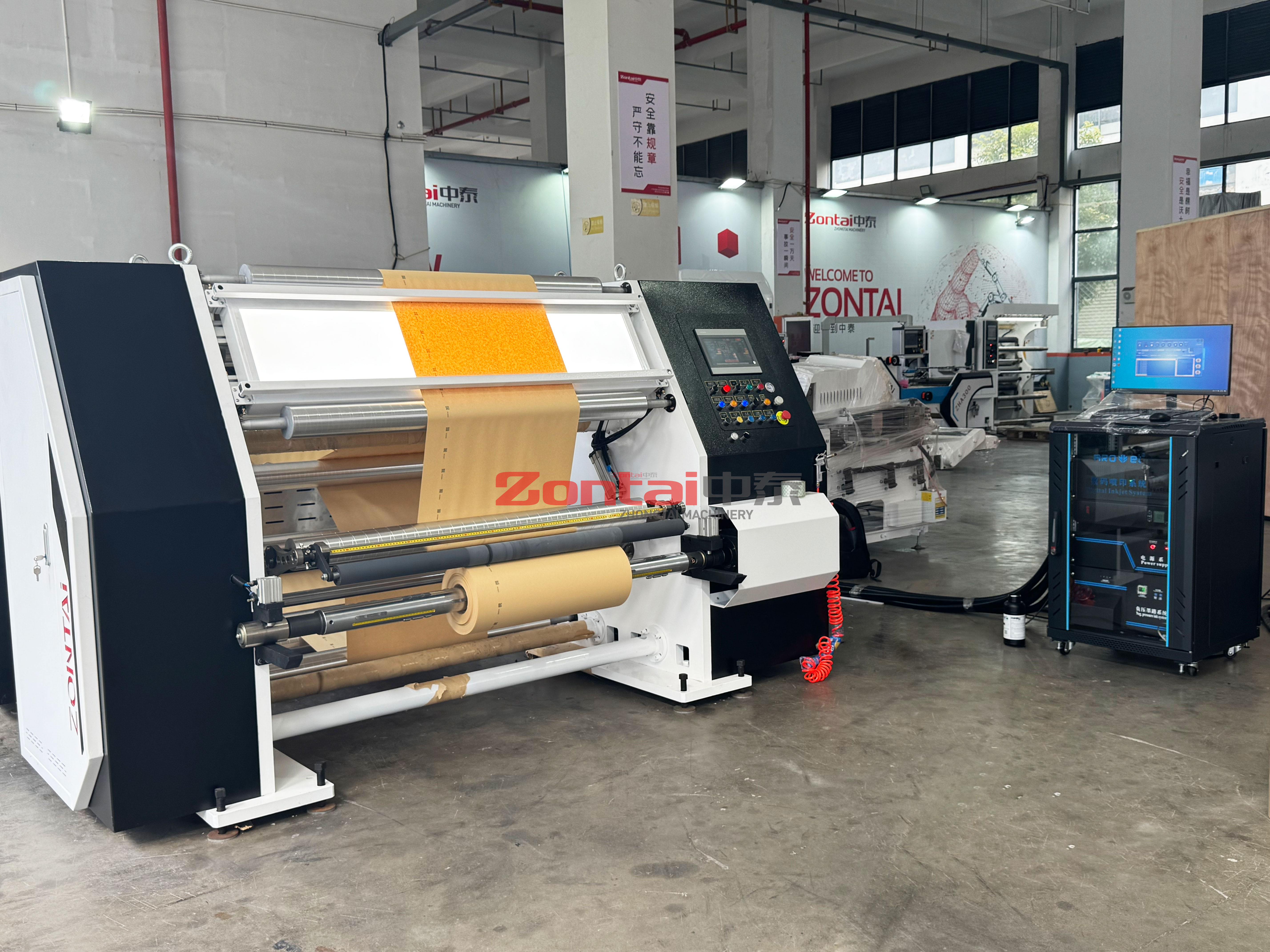 Zontai High Speed Rewinder Machine with Inkject Printing, Barcode Printing