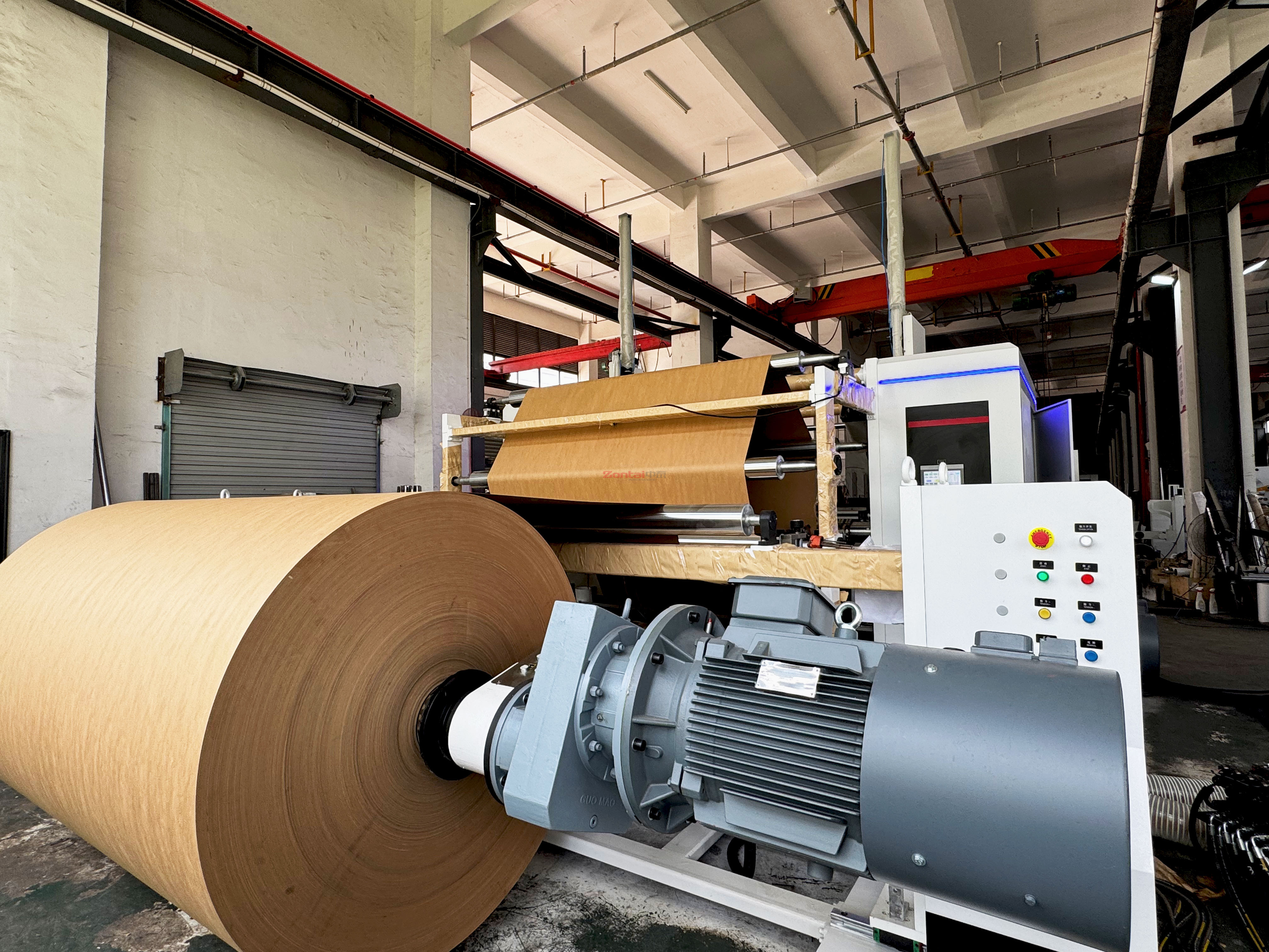 Zontai ZTM-F Double Drum Rollers Jumbo Paper Slitter Rewinder Machine with Paper Shredder.